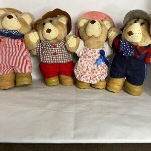 Vintage 1980's Lot Of 4 Vintage Furskins Bears From Wendys by Xavier Roberts